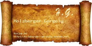 Holzberger Gergely névjegykártya